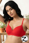 Zivame Padded Non Wired 3/4Th Coverage T-Shirt Bra - Chinese Red — thumbnail 1